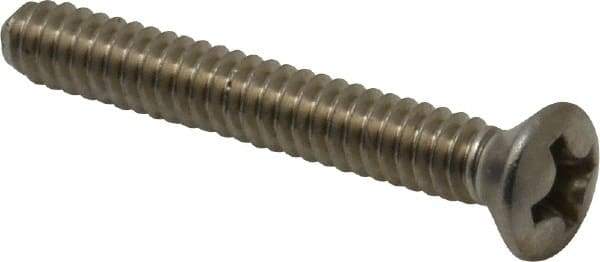 Value Collection - #6-32 UNC, 1" OAL Slotted Drive Machine Screw - Oval Head, Grade 18-8 Stainless Steel, Uncoated, Without Washer - Apex Tool & Supply