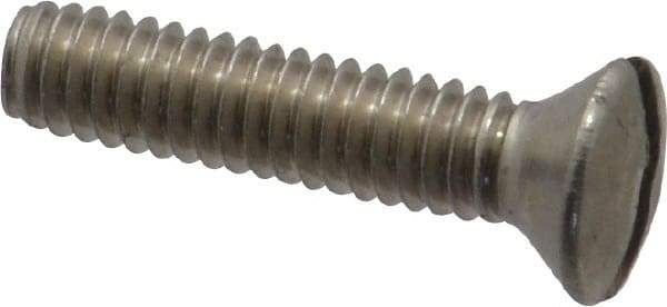 Value Collection - #8-32 UNC, 3/4" OAL Slotted Drive Machine Screw - Oval Head, Grade 18-8 Stainless Steel, Uncoated, Without Washer - Apex Tool & Supply