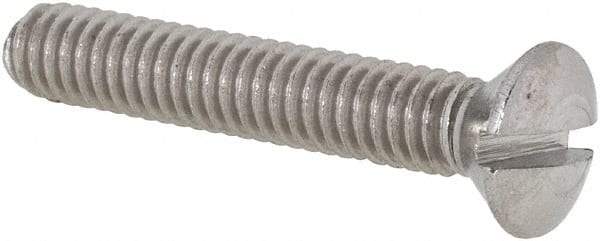 Value Collection - #8-32 UNC, 1" OAL Slotted Drive Machine Screw - Oval Head, Grade 18-8 Stainless Steel, Uncoated, Without Washer - Apex Tool & Supply