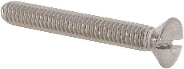 Value Collection - #8-32 UNC, 1-1/4" OAL Slotted Drive Machine Screw - Oval Head, Grade 18-8 Stainless Steel, Uncoated, Without Washer - Apex Tool & Supply