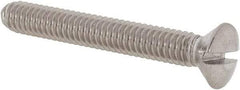 Value Collection - #8-32 UNC, 1-1/4" OAL Slotted Drive Machine Screw - Oval Head, Grade 18-8 Stainless Steel, Uncoated, Without Washer - Apex Tool & Supply