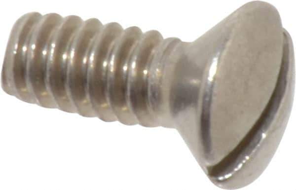 Value Collection - #10-24 UNC, 1/2" OAL Slotted Drive Machine Screw - Oval Head, Grade 18-8 Stainless Steel, Uncoated, Without Washer - Apex Tool & Supply