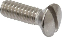 Value Collection - #10-24 UNC, 5/8" OAL Slotted Drive Machine Screw - Oval Head, Grade 18-8 Stainless Steel, Uncoated, Without Washer - Apex Tool & Supply