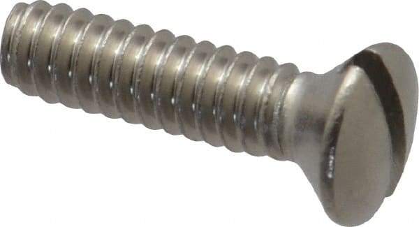Value Collection - #10-24 UNC, 3/4" OAL Slotted Drive Machine Screw - Oval Head, Grade 18-8 Stainless Steel, Uncoated, Without Washer - Apex Tool & Supply