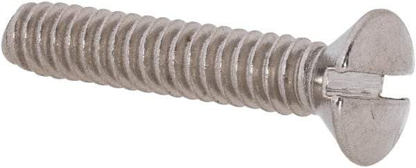 Value Collection - #10-24 UNC, 1" OAL Slotted Drive Machine Screw - Oval Head, Grade 18-8 Stainless Steel, Uncoated, Without Washer - Apex Tool & Supply