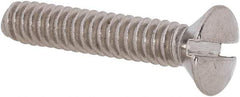 Value Collection - #10-24 UNC, 1" OAL Slotted Drive Machine Screw - Oval Head, Grade 18-8 Stainless Steel, Uncoated, Without Washer - Apex Tool & Supply