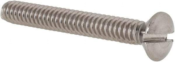 Value Collection - #10-24 UNC, 1-1/2" OAL Slotted Drive Machine Screw - Oval Head, Grade 18-8 Stainless Steel, Uncoated, Without Washer - Apex Tool & Supply