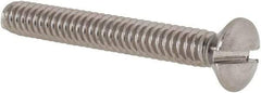 Value Collection - #10-24 UNC, 1-1/2" OAL Slotted Drive Machine Screw - Oval Head, Grade 18-8 Stainless Steel, Uncoated, Without Washer - Apex Tool & Supply