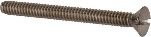 Value Collection - #10-24 UNC, 2" OAL Slotted Drive Machine Screw - Oval Head, Grade 18-8 Stainless Steel, Uncoated, Without Washer - Apex Tool & Supply
