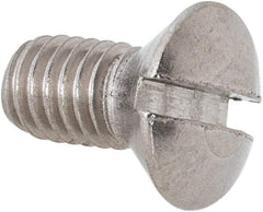 Value Collection - #10-32 UNF, 3/8" OAL Slotted Drive Machine Screw - Oval Head, Grade 18-8 Stainless Steel, Uncoated, Without Washer - Apex Tool & Supply