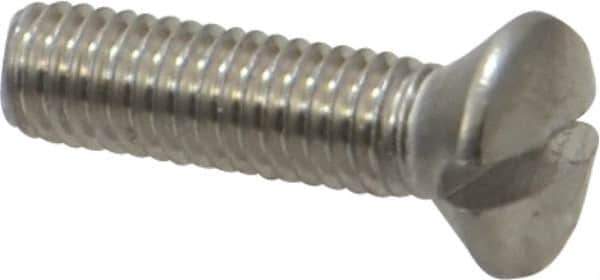 Value Collection - #10-32 UNF, 3/4" OAL Slotted Drive Machine Screw - Oval Head, Grade 18-8 Stainless Steel, Uncoated, Without Washer - Apex Tool & Supply
