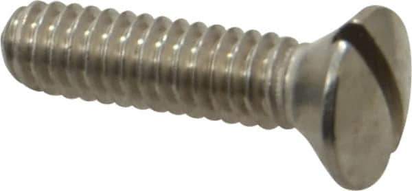 Value Collection - 1/4-20 UNC, 1" OAL Slotted Drive Machine Screw - Oval Head, Grade 18-8 Stainless Steel, Uncoated, Without Washer - Apex Tool & Supply