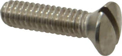 Value Collection - 1/4-20 UNC, 1" OAL Slotted Drive Machine Screw - Oval Head, Grade 18-8 Stainless Steel, Uncoated, Without Washer - Apex Tool & Supply
