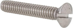 Value Collection - 1/4-20 UNC, 1-1/2" OAL Slotted Drive Machine Screw - Oval Head, Grade 18-8 Stainless Steel, Uncoated, Without Washer - Apex Tool & Supply