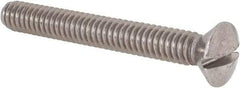 Value Collection - 1/4-20 UNC, 2" OAL Slotted Drive Machine Screw - Oval Head, Grade 18-8 Stainless Steel, Uncoated, Without Washer - Apex Tool & Supply
