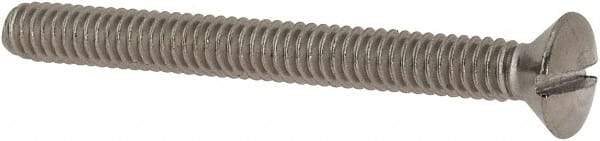 Value Collection - 1/4-20 UNC, 2-1/2" OAL Slotted Drive Machine Screw - Oval Head, Grade 18-8 Stainless Steel, Uncoated, Without Washer - Apex Tool & Supply