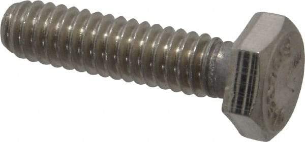 Value Collection - 1/4-20 UNC, 1" Length Under Head Hex Head Cap Screw - Grade 316 Stainless Steel, 7/16" Hex - Apex Tool & Supply
