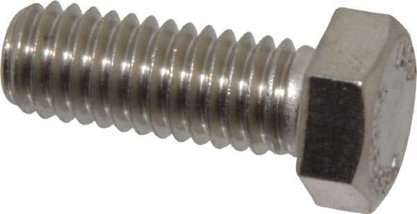 Value Collection - 3/8-16 UNC, 1" Length Under Head Hex Head Cap Screw - Grade 316 Stainless Steel, 9/16" Hex - Apex Tool & Supply