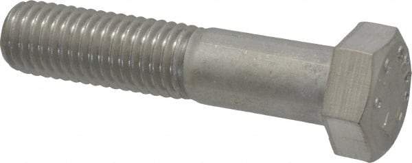 Value Collection - 1-1/8 - 7 UNC 3" Length Under Head Hex Head Cap Screw - Fully Threaded, 316 Stainless Steel, Uncoated, 1-1/8" Hex - Apex Tool & Supply