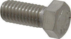 Value Collection - 7/16-14 UNC, 1" Length Under Head Hex Head Cap Screw - Grade 18-8 Stainless Steel, 5/8" Hex - Apex Tool & Supply