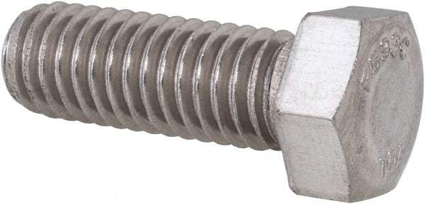Value Collection - 7/16-14 UNC, 1-1/4" Length Under Head Hex Head Cap Screw - Grade 18-8 Stainless Steel, 5/8" Hex - Apex Tool & Supply