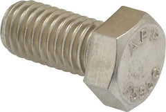 Value Collection - 1/2-13 UNC, 1" Length Under Head Hex Head Cap Screw - Grade 18-8 Stainless Steel, 3/4" Hex - Apex Tool & Supply