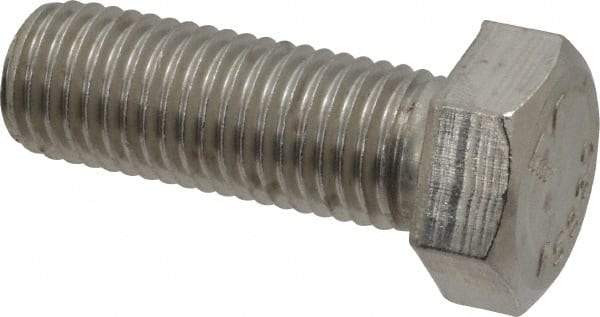 Value Collection - 7/8-9 UNC, 2-1/2" Length Under Head Hex Head Cap Screw - Grade 18-8 Stainless Steel, 1-5/16" Hex - Apex Tool & Supply