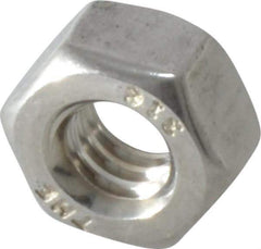 Value Collection - 1/4-20 UNC Stainless Steel Right Hand Hex Nut - 7/16" Across Flats, 7/32" High, Uncoated - Apex Tool & Supply