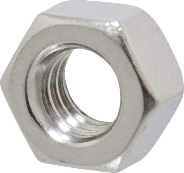 Value Collection - 5/16-18 UNC Stainless Steel Right Hand Hex Nut - 1/2" Across Flats, 17/64" High, Uncoated - Apex Tool & Supply