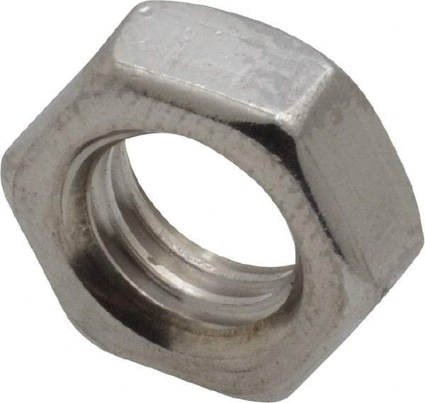 Value Collection - 3/8-16 UNC Stainless Steel Right Hand Hex Jam Nut - 9/16" Across Flats, 7/32" High, Uncoated - Apex Tool & Supply