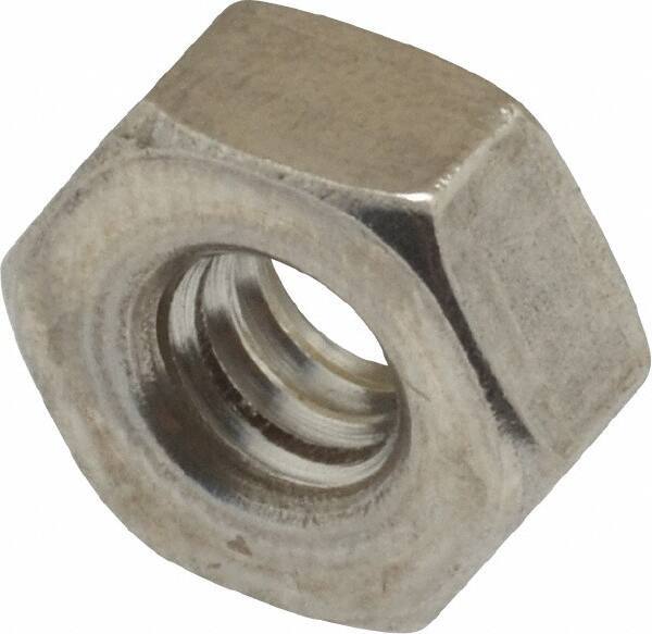 Value Collection - 1/4-20 UNC Stainless Steel Right Hand Heavy Hex Nut - 1/2" Across Flats, 15/64" High, Uncoated - Apex Tool & Supply