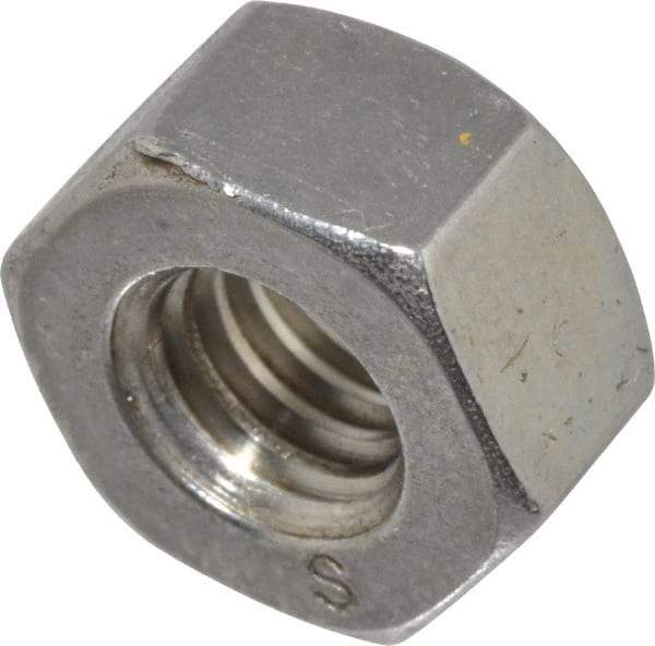 Value Collection - 5/16-18 UNC Stainless Steel Right Hand Heavy Hex Nut - 9/16" Across Flats, 19/64" High, Uncoated - Apex Tool & Supply