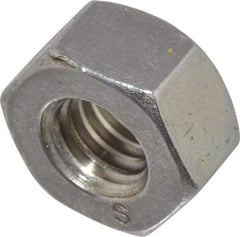 Value Collection - 5/16-18 UNC Stainless Steel Right Hand Heavy Hex Nut - 9/16" Across Flats, 19/64" High, Uncoated - Apex Tool & Supply
