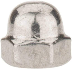 Value Collection - #6-32 UNC, 5/16" Width Across Flats, Uncoated, Stainless Steel Acorn Nut - 1/4" Overall Height, Grade 18-8 - Apex Tool & Supply