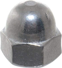 Value Collection - #10-24 UNC, 3/8" Width Across Flats, Uncoated, Stainless Steel Acorn Nut - 9/32" Overall Height, Grade 18-8 - Apex Tool & Supply