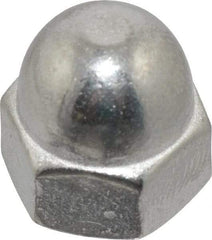 Value Collection - 1/4-20" UNC, 7/16" Width Across Flats, Uncoated, Stainless Steel Acorn Nut - 21/64" Overall Height, Grade 18-8 - Apex Tool & Supply