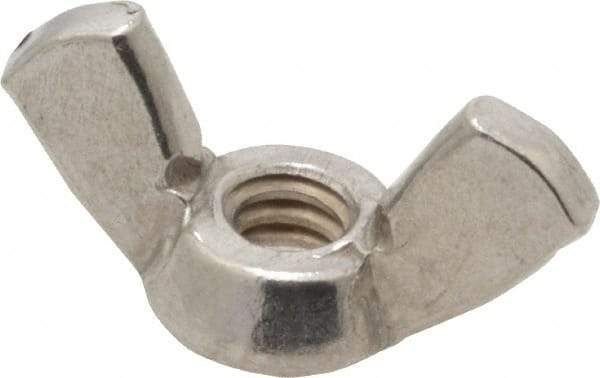 Value Collection - #10-24 UNC, Stainless Steel Standard Wing Nut - Grade 18-8, 0.91" Wing Span, 0.47" Wing Span - Apex Tool & Supply