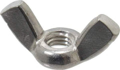 Value Collection - #10-32 UNF, Stainless Steel Standard Wing Nut - Grade 18-8, 0.91" Wing Span, 0.47" Wing Span - Apex Tool & Supply