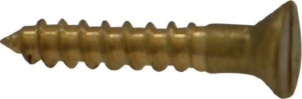 Value Collection - #4, 5/8" OAL, Slotted Drive, Flat Head Wood Screw - ASME B18.6.1, Brass - Apex Tool & Supply