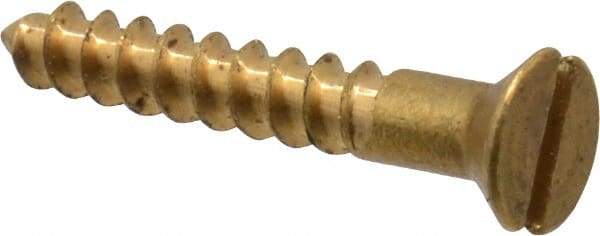 Value Collection - #4, 3/4" OAL, Slotted Drive, Flat Head Wood Screw - ASME B18.6.1, Brass - Apex Tool & Supply