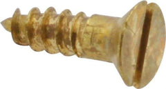 Value Collection - #6, 1/2" OAL, Slotted Drive, Flat Head Wood Screw - ASME B18.6.1, Brass - Apex Tool & Supply