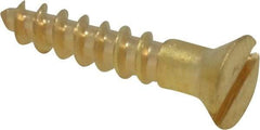 Value Collection - #6, 3/4" OAL, Slotted Drive, Flat Head Wood Screw - ASME B18.6.1, Brass - Apex Tool & Supply