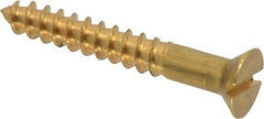 Value Collection - #6, 1" OAL, Slotted Drive, Flat Head Wood Screw - ASME B18.6.1, Brass - Apex Tool & Supply
