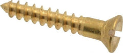 Value Collection - #8, 1" OAL, Slotted Drive, Flat Head Wood Screw - ASME B18.6.1, Brass - Apex Tool & Supply