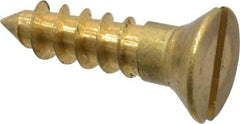 Value Collection - #10, 3/4" OAL, Slotted Drive, Flat Head Wood Screw - ASME B18.6.1, Brass - Apex Tool & Supply