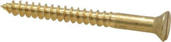 Value Collection - #10, 2" OAL, Slotted Drive, Flat Head Wood Screw - ASME B18.6.1, Brass - Apex Tool & Supply