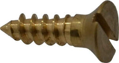 Value Collection - #12, 3/4" OAL, Slotted Drive, Flat Head Wood Screw - ASME B18.6.1, Brass - Apex Tool & Supply