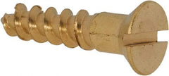 Value Collection - #12, 1" OAL, Slotted Drive, Flat Head Wood Screw - ASME B18.6.1, Brass - Apex Tool & Supply