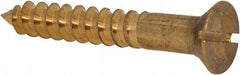 Value Collection - #12, 1-1/2" OAL, Slotted Drive, Flat Head Wood Screw - ASME B18.6.1, Brass - Apex Tool & Supply