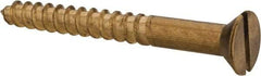Value Collection - #12, 2" OAL, Slotted Drive, Flat Head Wood Screw - ASME B18.6.1, Brass - Apex Tool & Supply